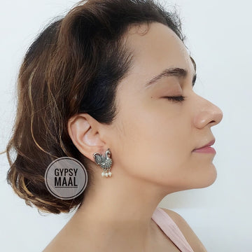 Peacock Ear Studs